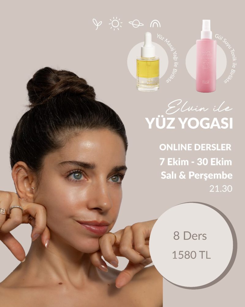 Yüz Yogası Dersleri + Yüz Masaj Yağı + Glow Tonic