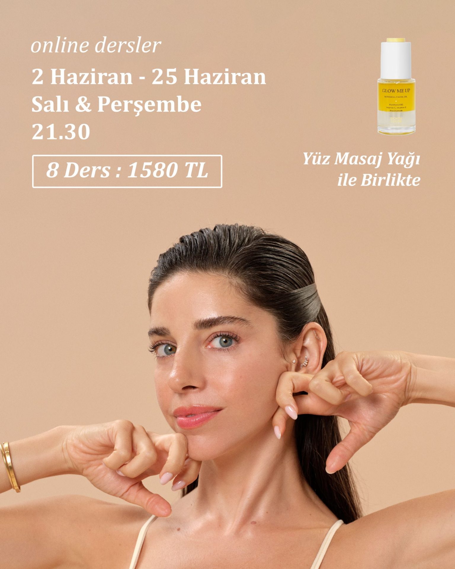 Yüz Yogası Dersleri + Yüz Masaj Yağı Haziran