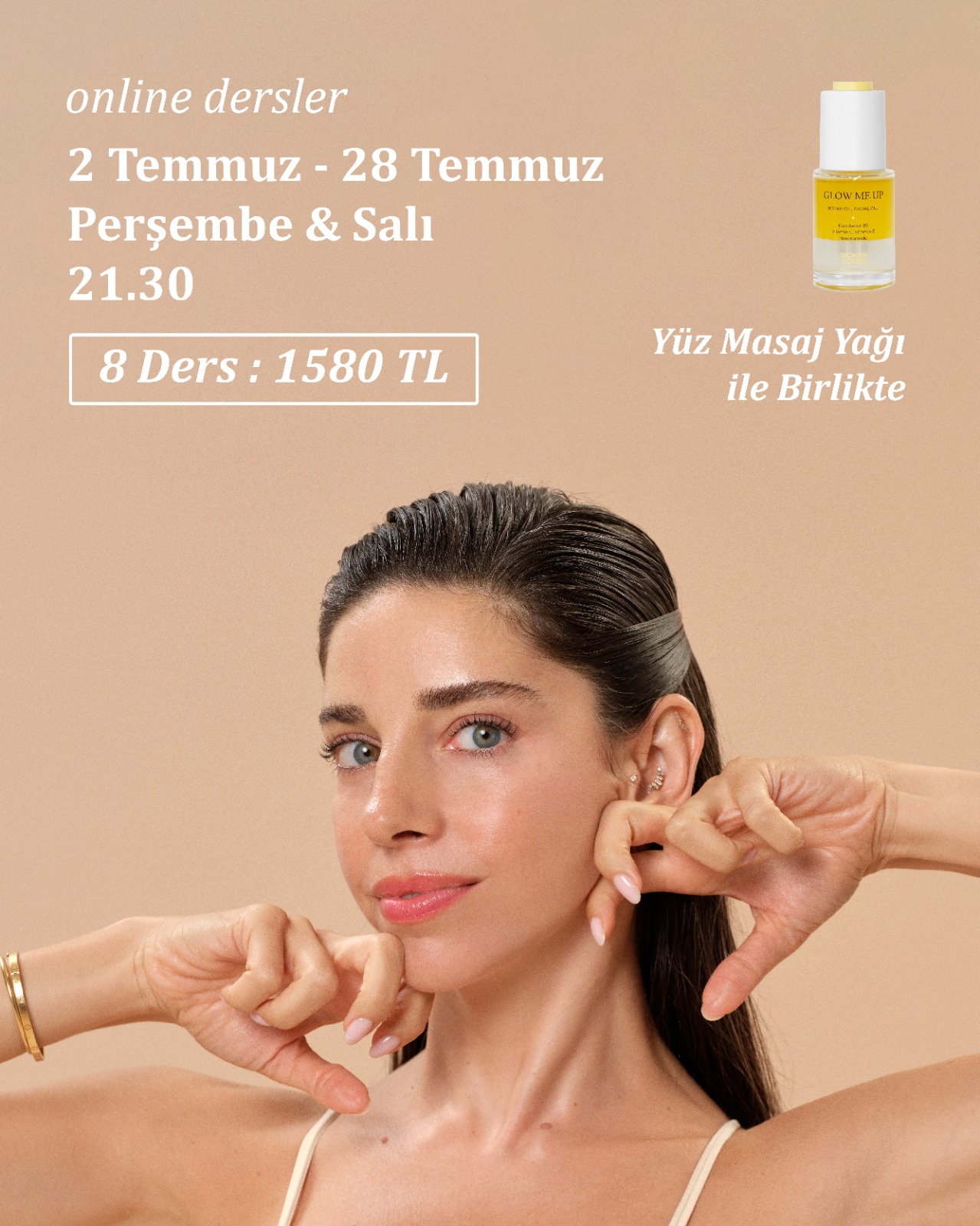 Yüz Yogası Dersleri + Yüz Masaj Yağı Temmuz